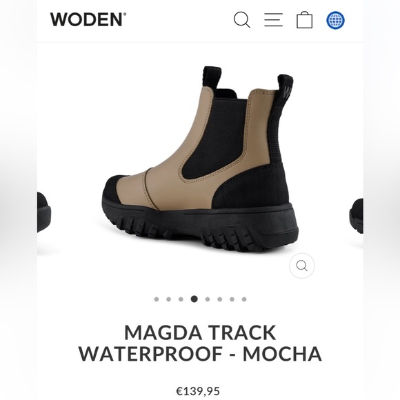 WODEN EU38 US 6.5 Magda Track Waterproof Chelsea Boot in Mocha Brown Orig $150 - Picture 3 of 16